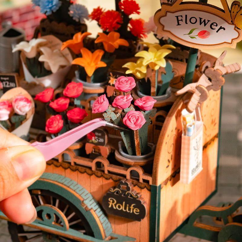 Carretilla de Flores Blossom Cart – Puzzle 3D de Madera Robotime-5
