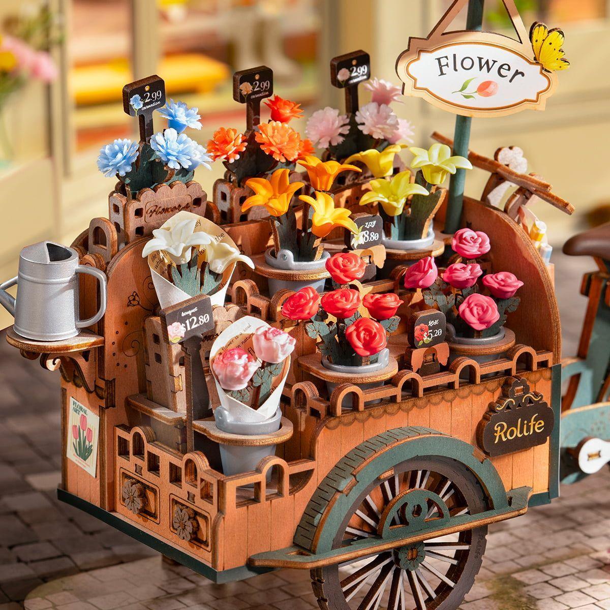 Carretilla de Flores Blossom Cart – Puzzle 3D de Madera Robotime-6