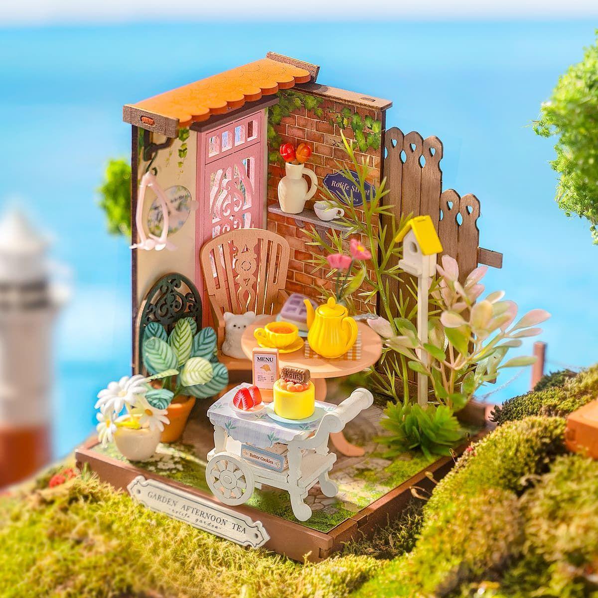 Puzzle 3D de Madera Fancy Tea Yard - Casa Miniatura de Robotime Rolife-6