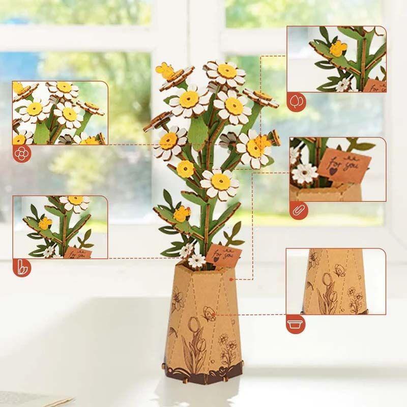 ROKR Chamomile TW061 – Puzzle 3D de Madera Flor de Manzanilla | Rowood-2