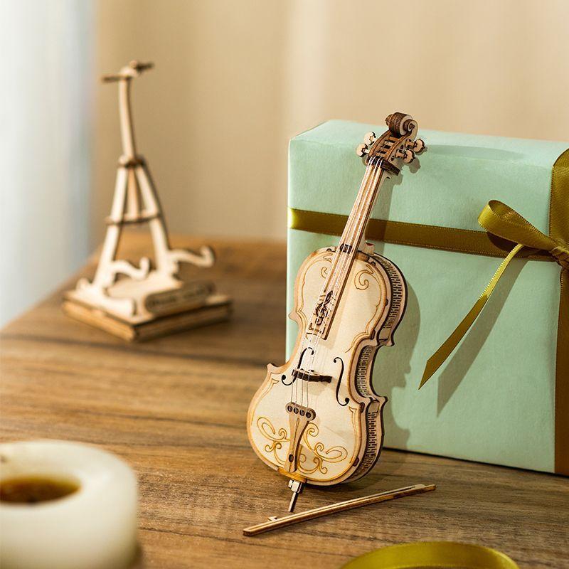 Puzzle 3D Cello de Madera Robotime-3