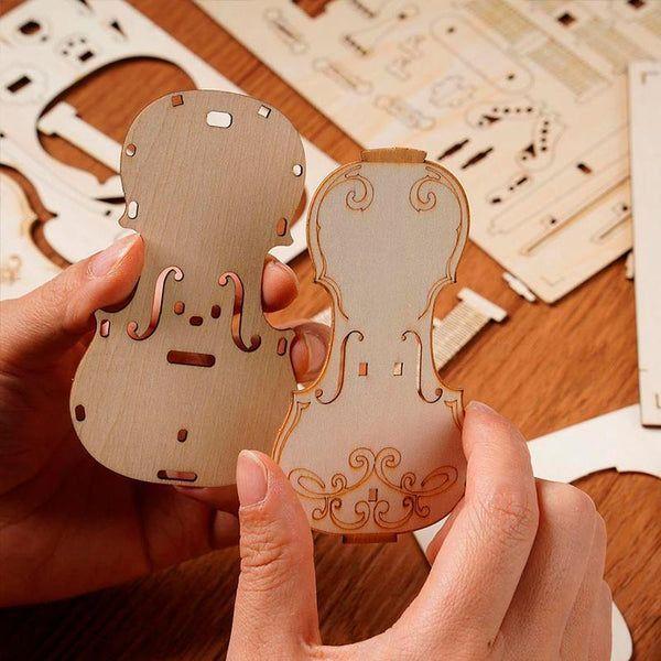 Puzzle 3D Cello de Madera Robotime-4