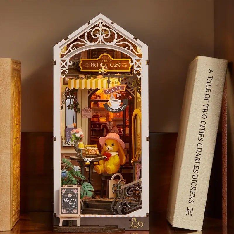 Puzzle 3d Holiday Café TGB15 – Book Nook Rolife Robotime-2