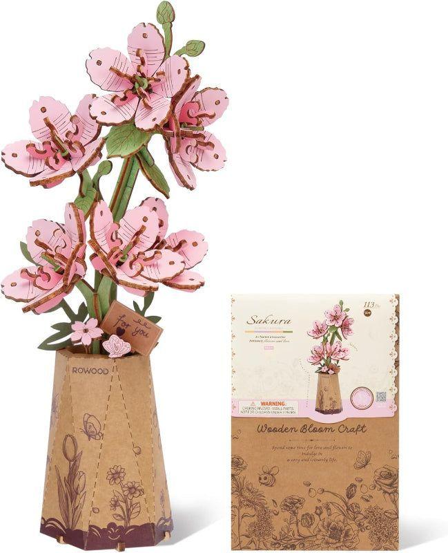 🌸 Flor Sakura en Madera 3D – Rompecabezas Decorativo Rowood-2