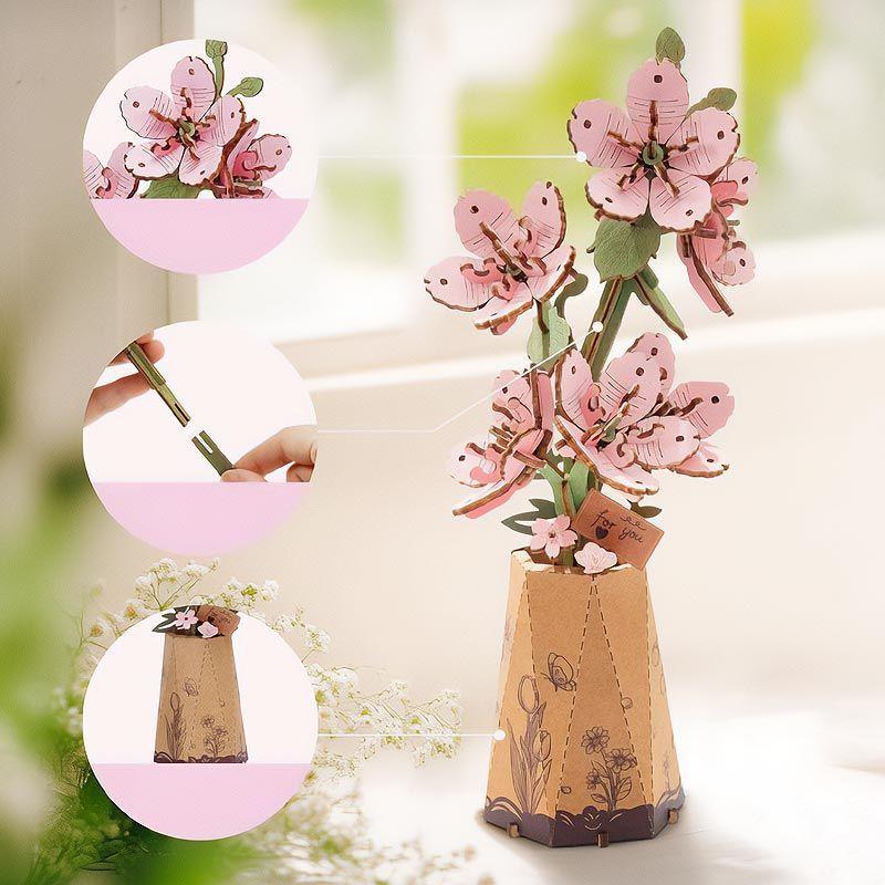 🌸 Flor Sakura en Madera 3D – Rompecabezas Decorativo Rowood-4
