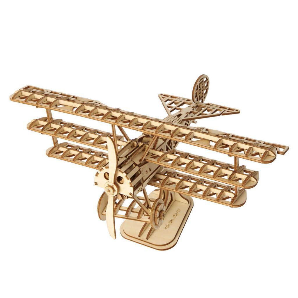 Puzzle 3D Avión Triplano Barón Rojo de Madera  -2