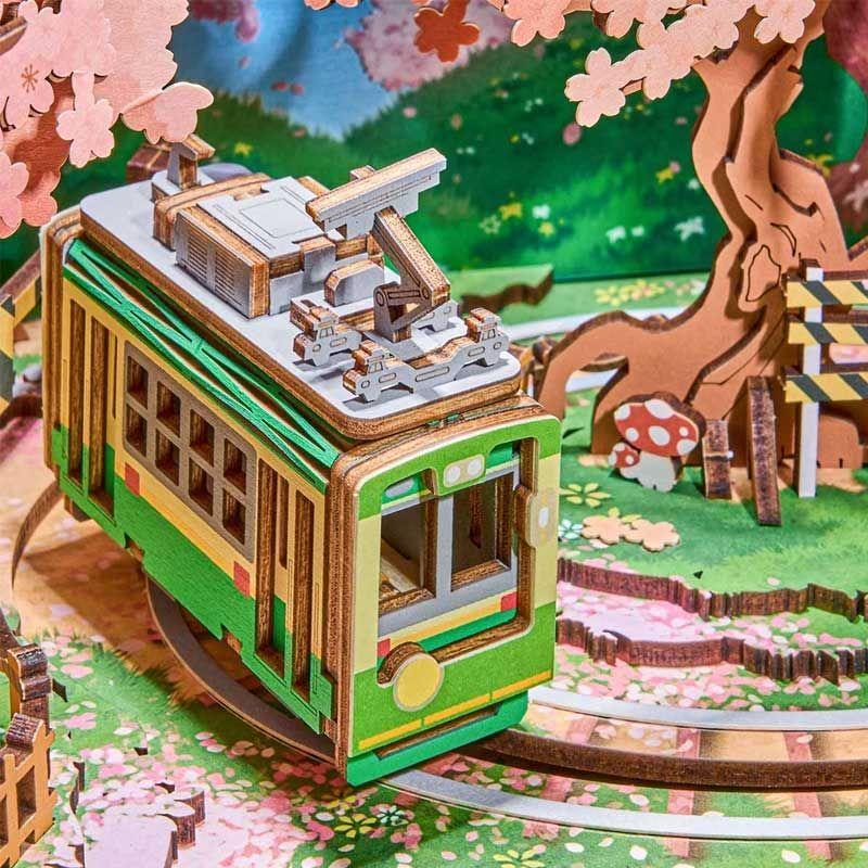 🎀 Caja Musical Sakura Dreamy Tour – Puzzle 3D Televisor Retro AMT02-3
