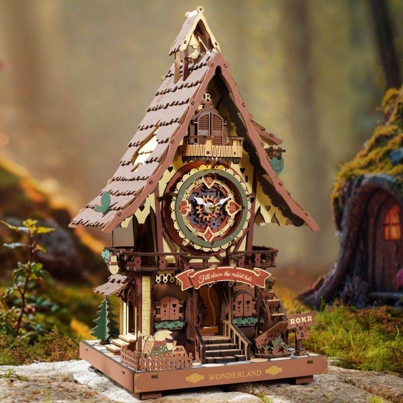 Reloj Cucú LC901 – Puzzle 3D de Madera ROKR Cuckoo Clock-2