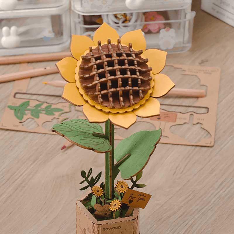 ROKR Sunflower TW011 – Puzzle 3D de Madera Girasol | Rowood-2