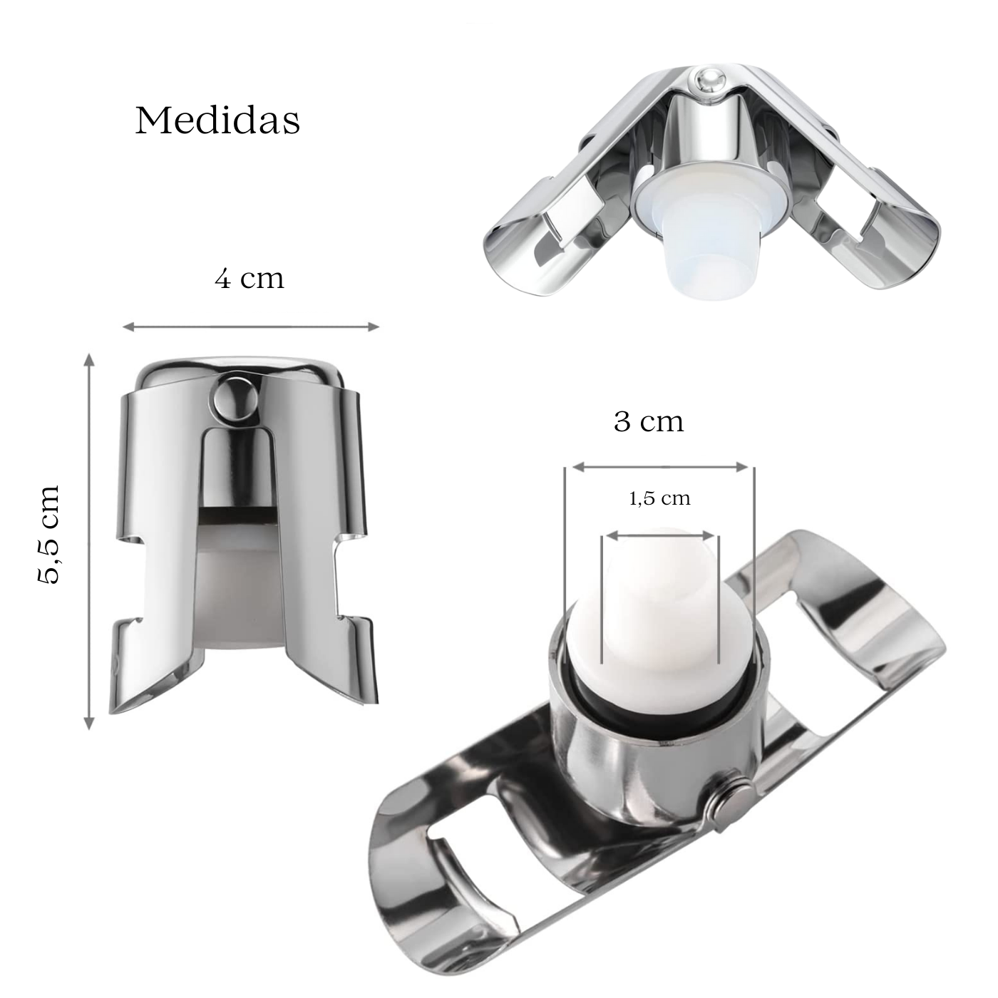 Tapon Sellador Botella Champaña Vino Espumante Sidra 1 Und-2