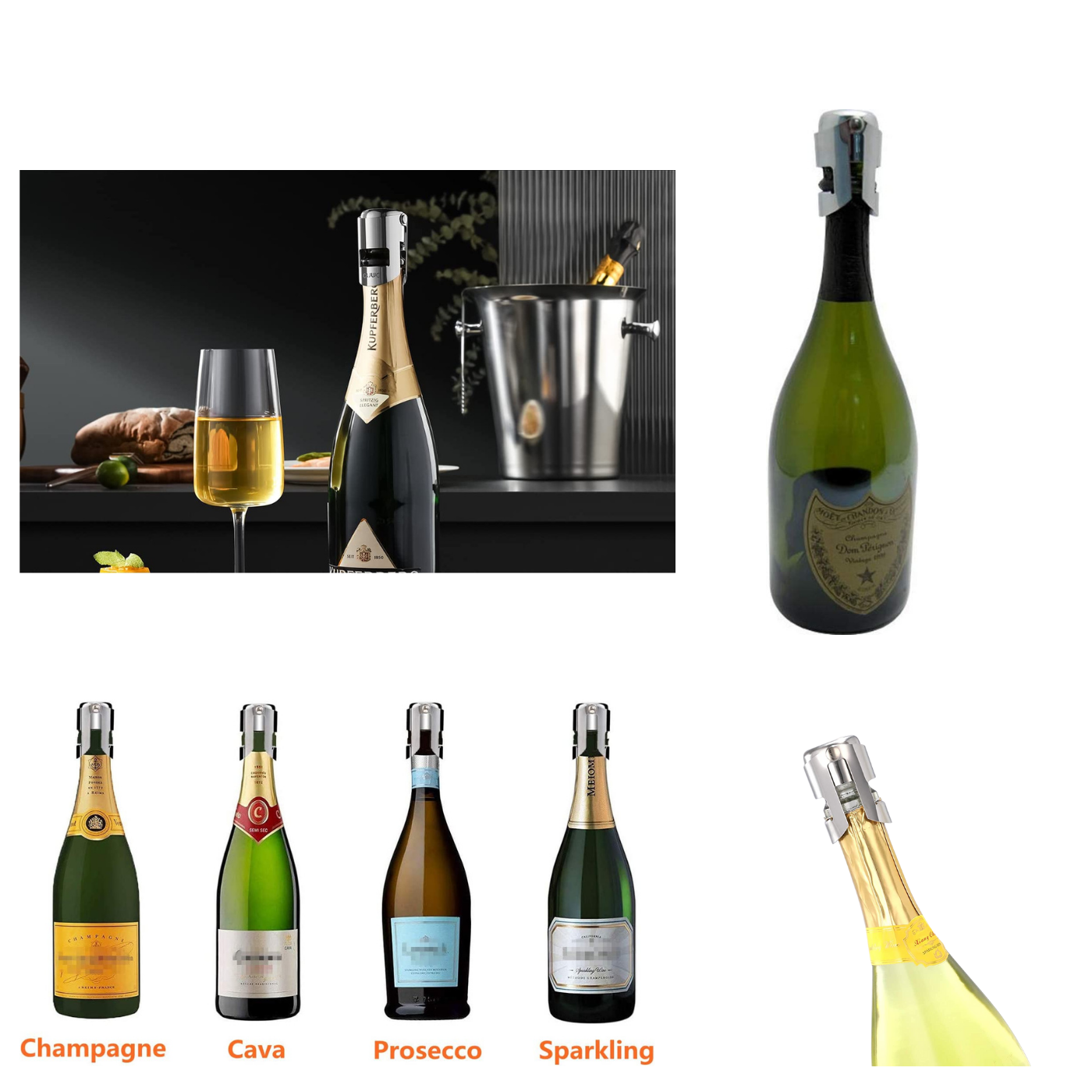 Tapon Sellador Botella Champaña Vino Espumante Sidra 1 Und-4