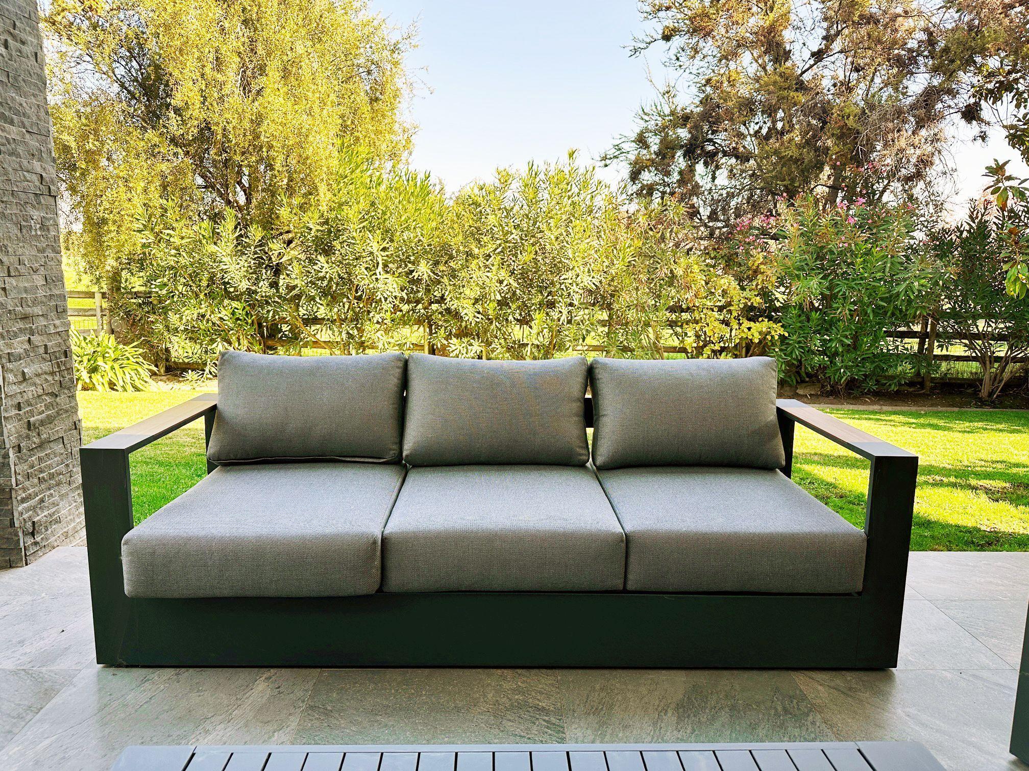 Living de Terraza 4 piezas de Aluminio y Teca-5