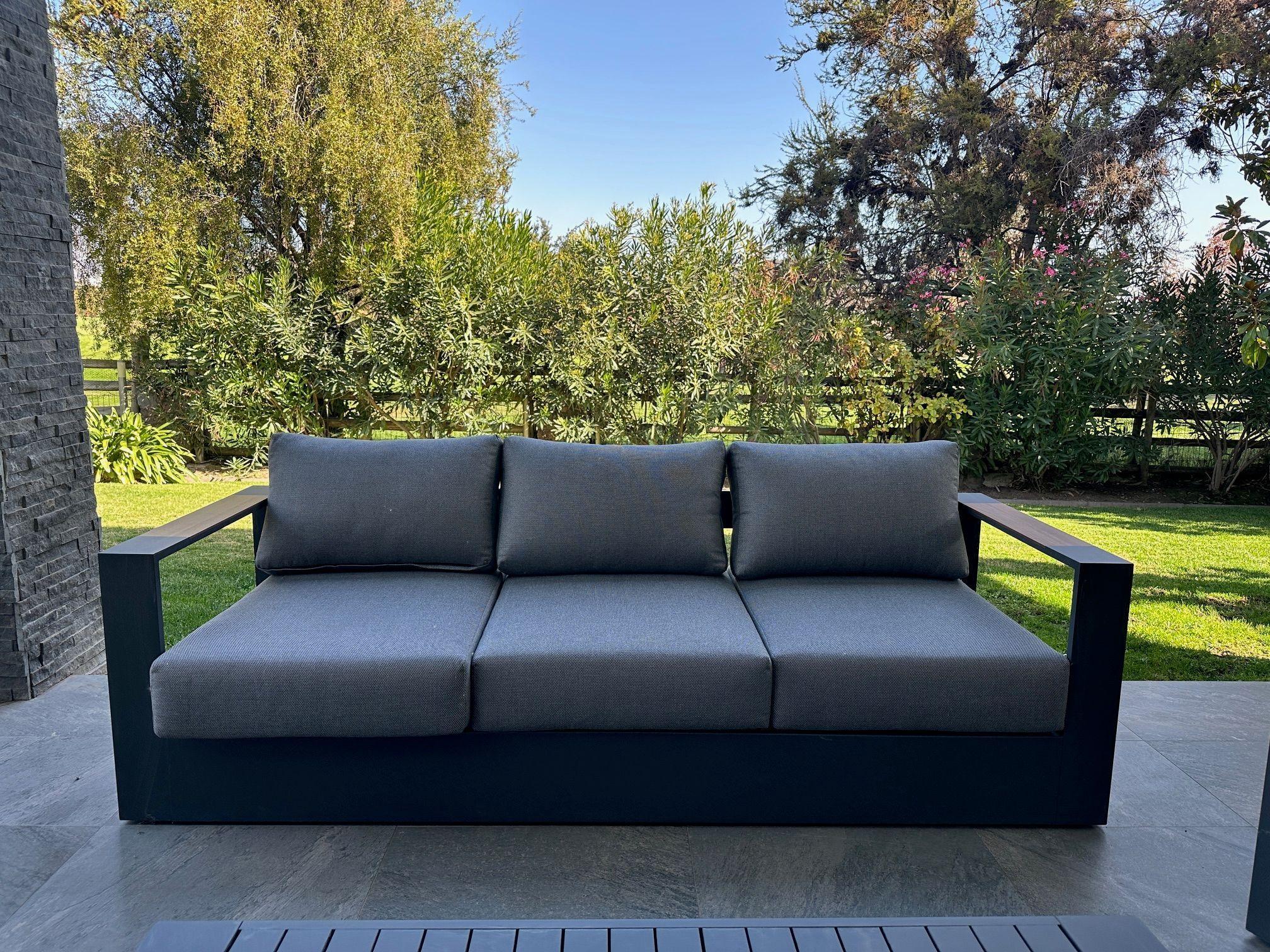 Living de Terraza 4 piezas de Aluminio y Teca-5