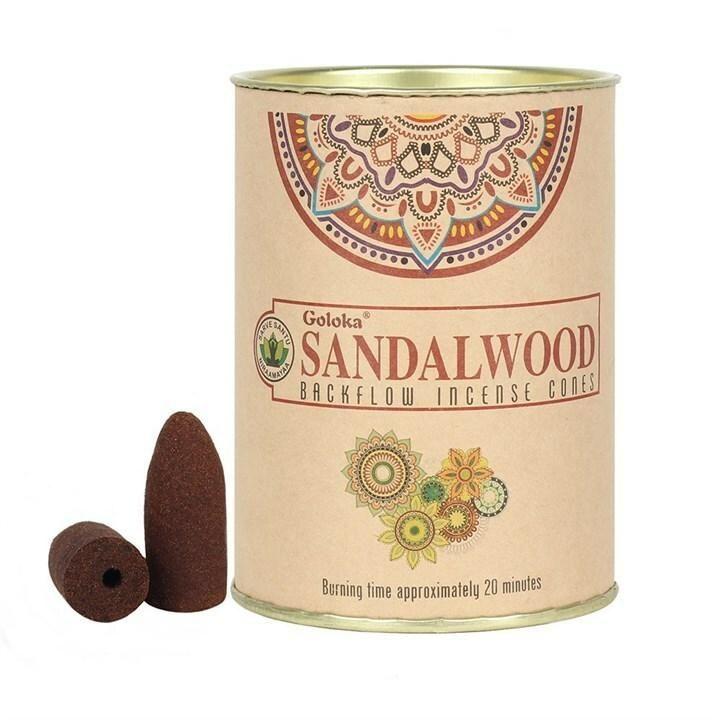 Incienso Cascada Sandalwood Goloka - 24Conos Reflujo Backflow-0