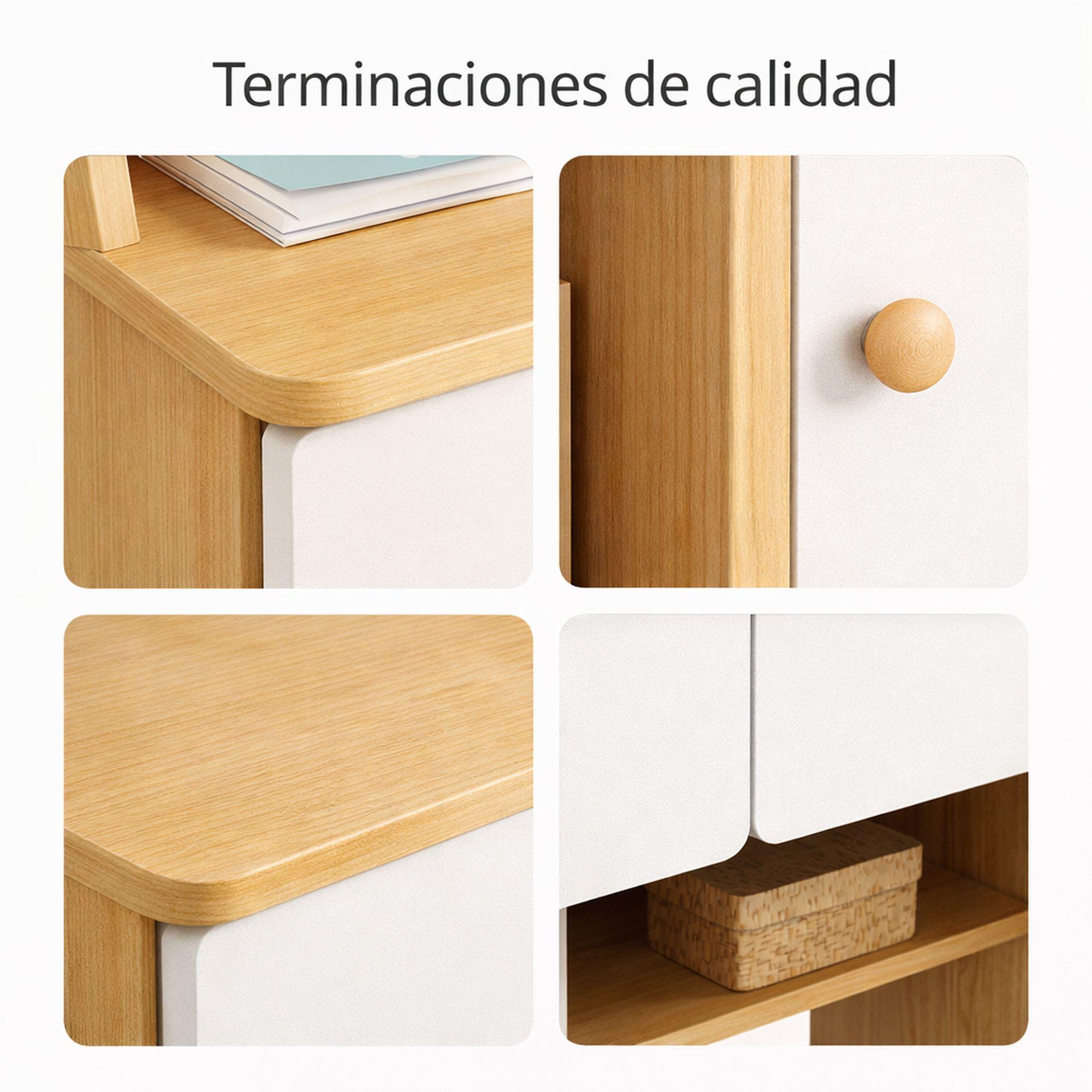 Escritorio Moderno Con Estantería y Cajones 110x80x48-3