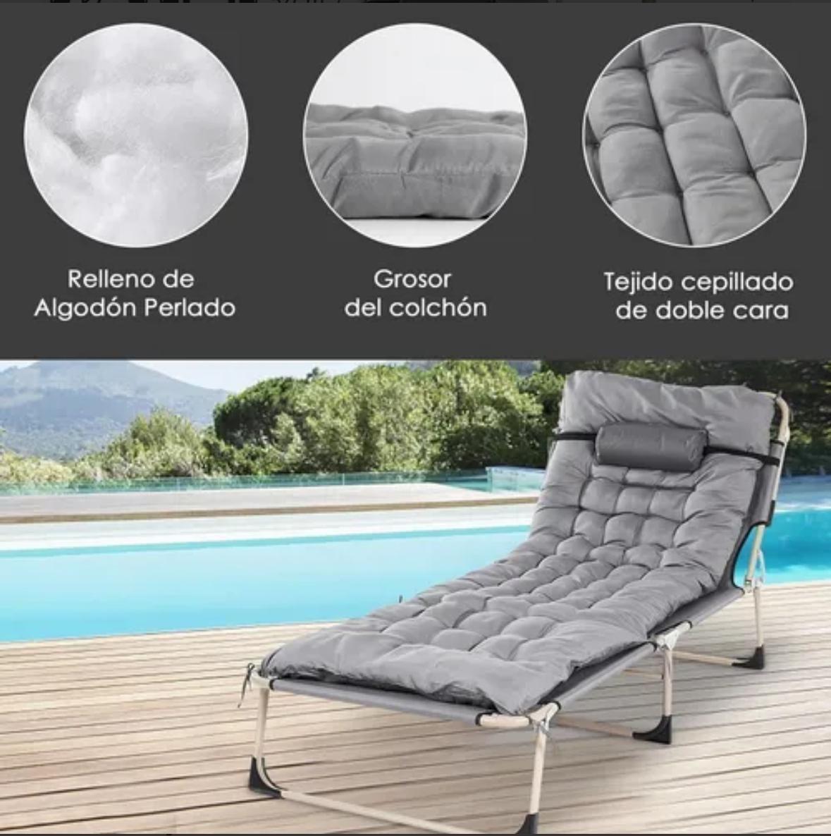 Cama Portatil Gran Formato 190x70x29 Premium Silla De Camping Plegable-2