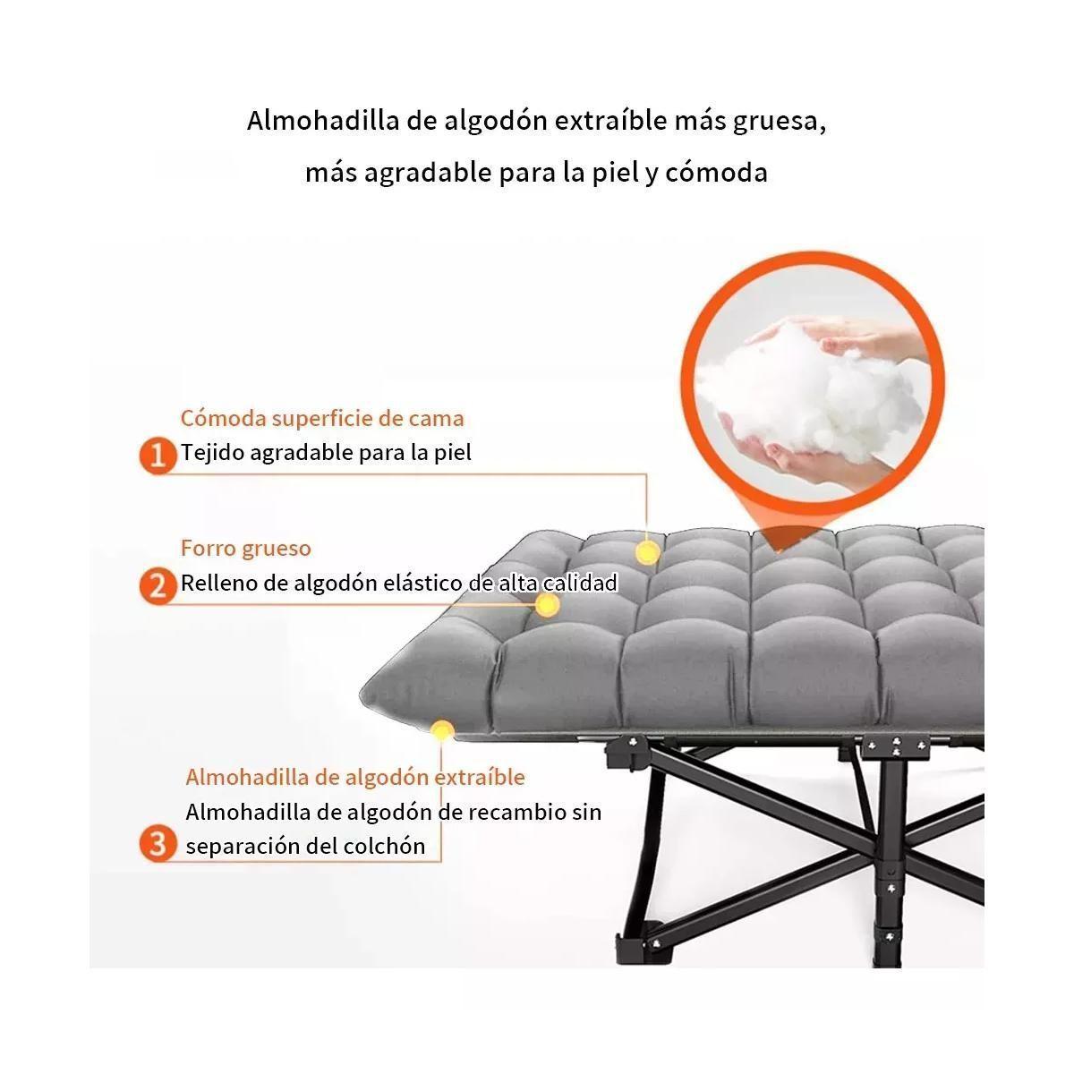 Cama Portatil Gran Formato 190x70x29 Premium Silla De Camping Plegable-6