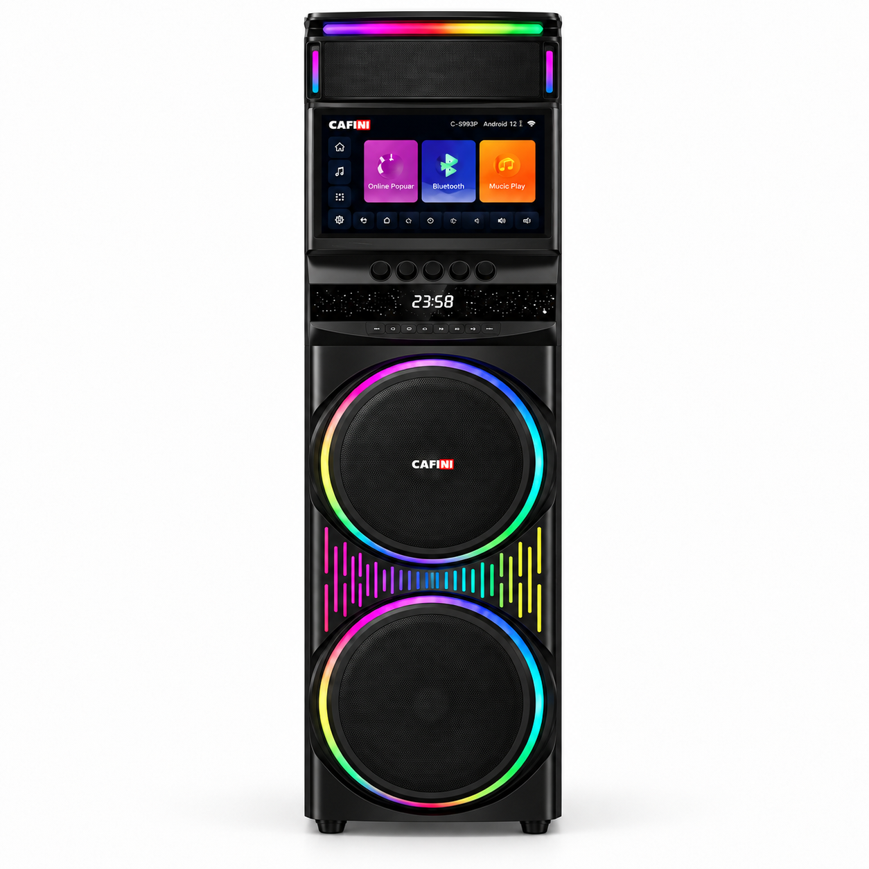 Torre de Sonido Karaoke Cafini C S993P 160W Pantalla Touch 15.4 Pulgadas-0