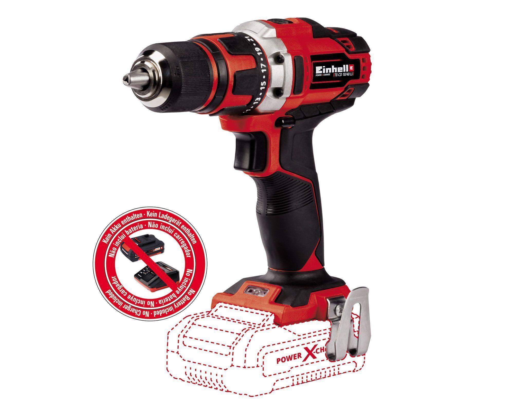 TALADRO INALÁMBRICO 18V 13MM TE-CD 18/40 LI-SOLO EINHELL-0