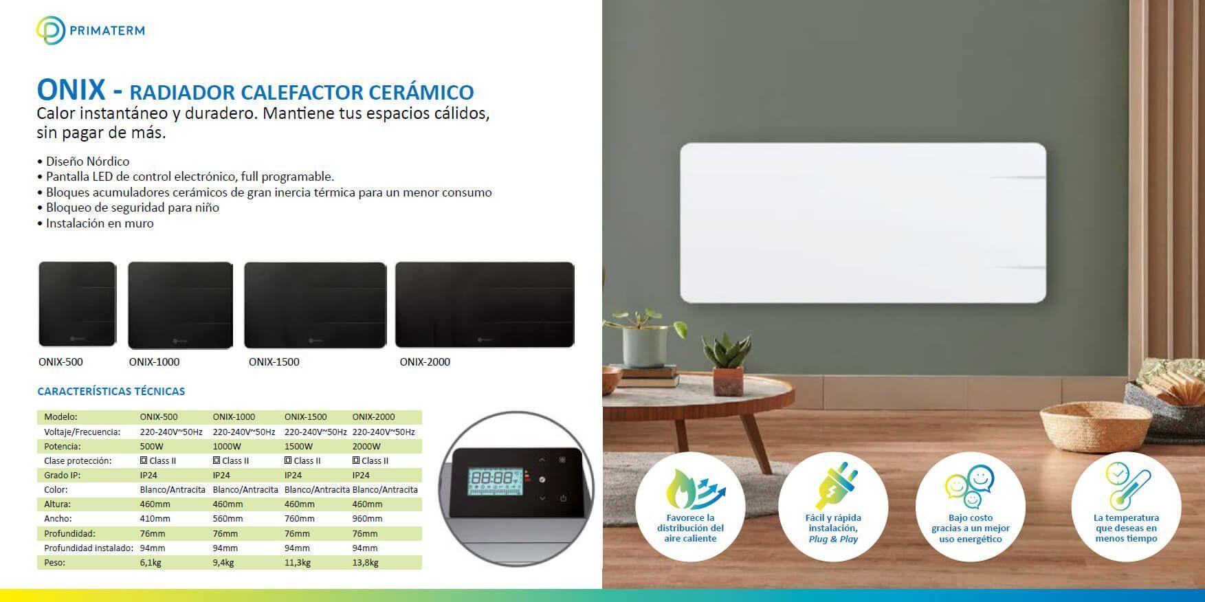 Estufa Radiador Calefactor Ónix Cerámico Antracita 1500W PRIMATERM-4