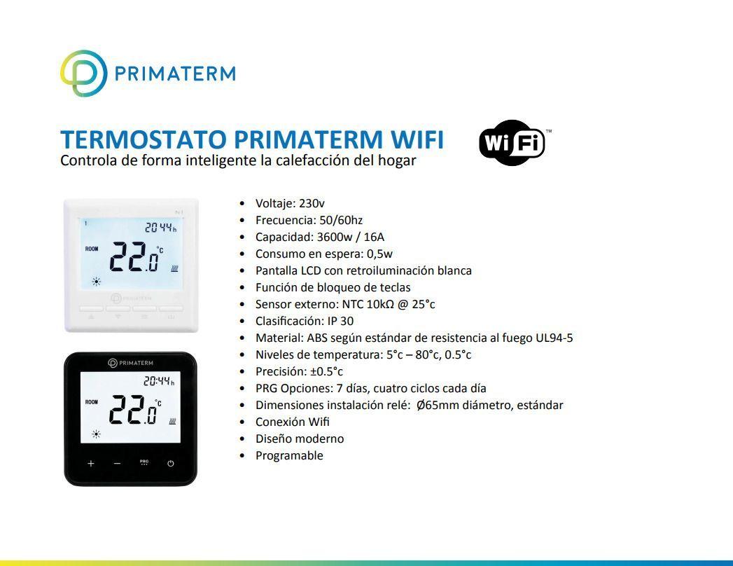Termostato Inteligente Programable 3600w Wifi Negro PRIMATERM-3