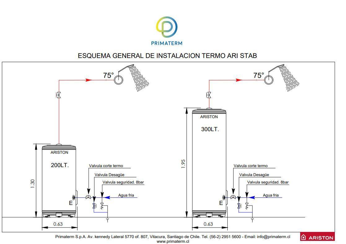 Termo Eléctrico Ari Stab 200 Litros 3000w Piso - Vertical ARISTON-6