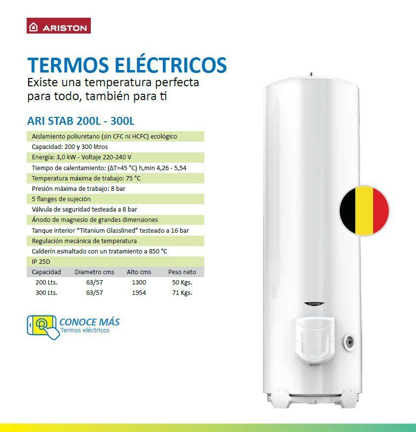 Termo Eléctrico Ari Stab 200 Litros 3000w Piso - Vertical ARISTON-7