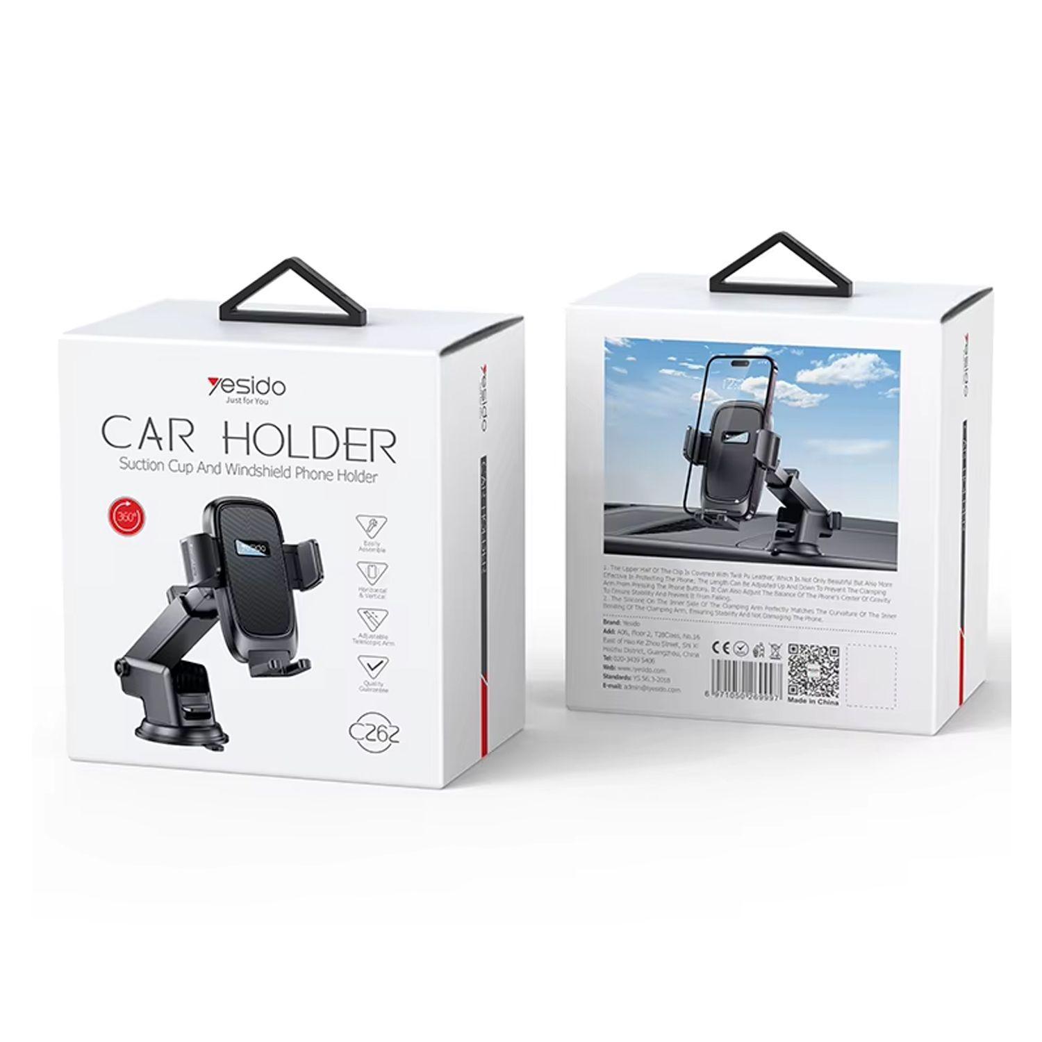 Soporte Celular Para Auto Con Ventosa Y Rotación 360° Brazo Retractil Yesido C262-5