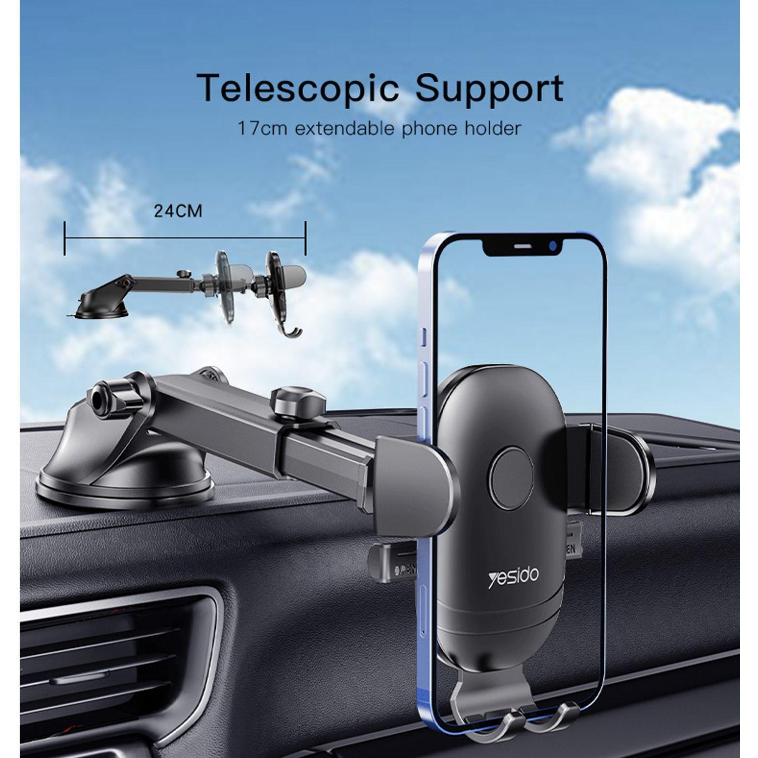 Soporte Celular Para Auto Con Ventosa Y Brazo Rotacion 360 Ajustable Yesido C138-2