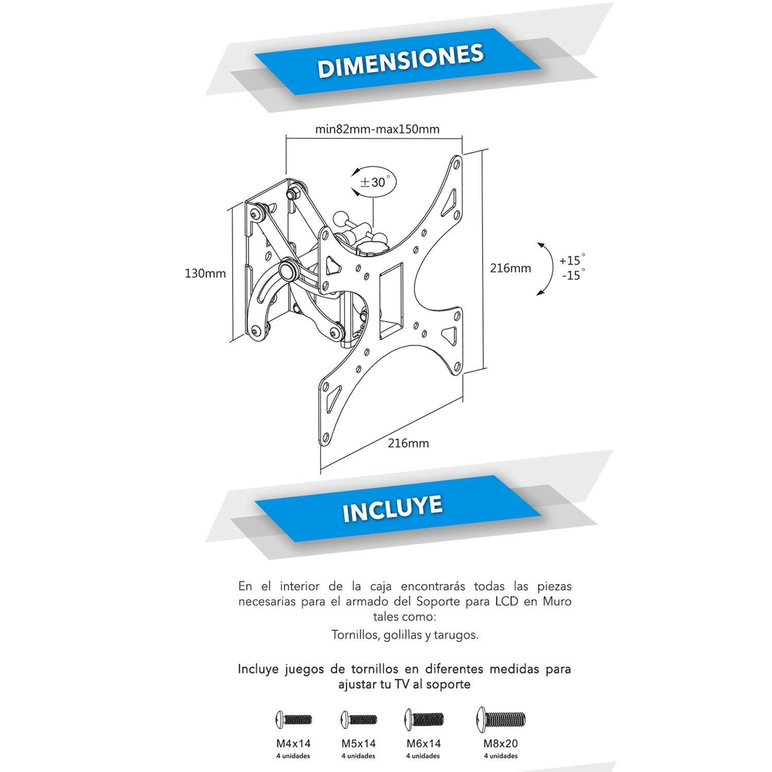 Soporte Para Tv Led Lcd Universal 23 42 Pulgadas Dinon 2305-5