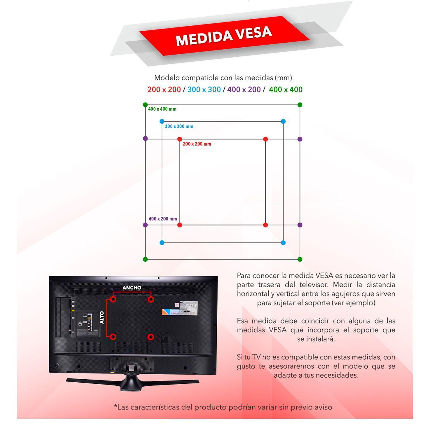 Soporte Para Tv Led Lcd Universal 32 55 Pulgadas Dinon 9077 Negro-3