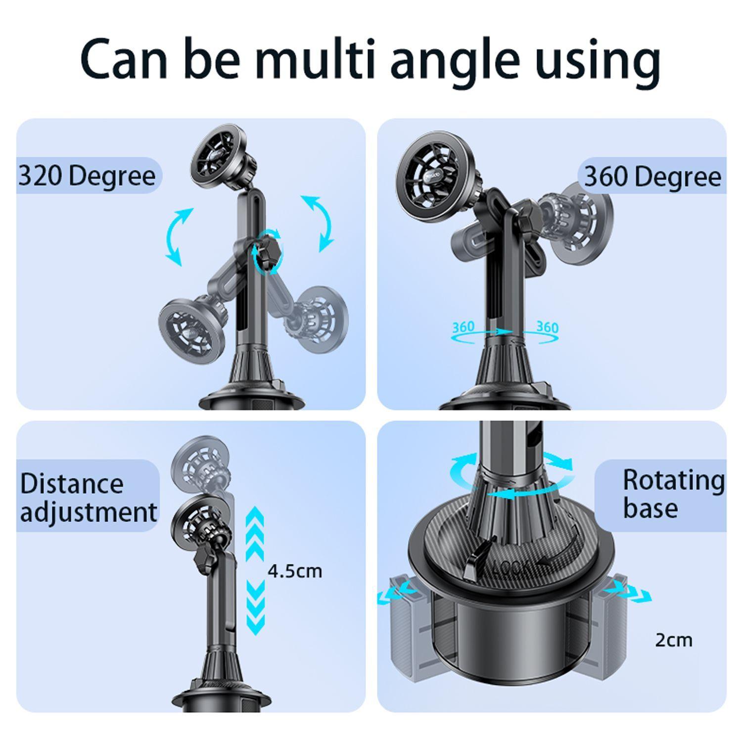 Soporte Celular Magnético Para Auto Portavasos Yesido C200-2