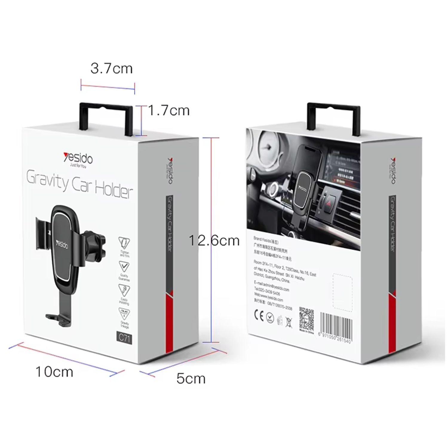 Soporte Celular Para Auto Para Salida De Aire Gravity Yesido C71-5