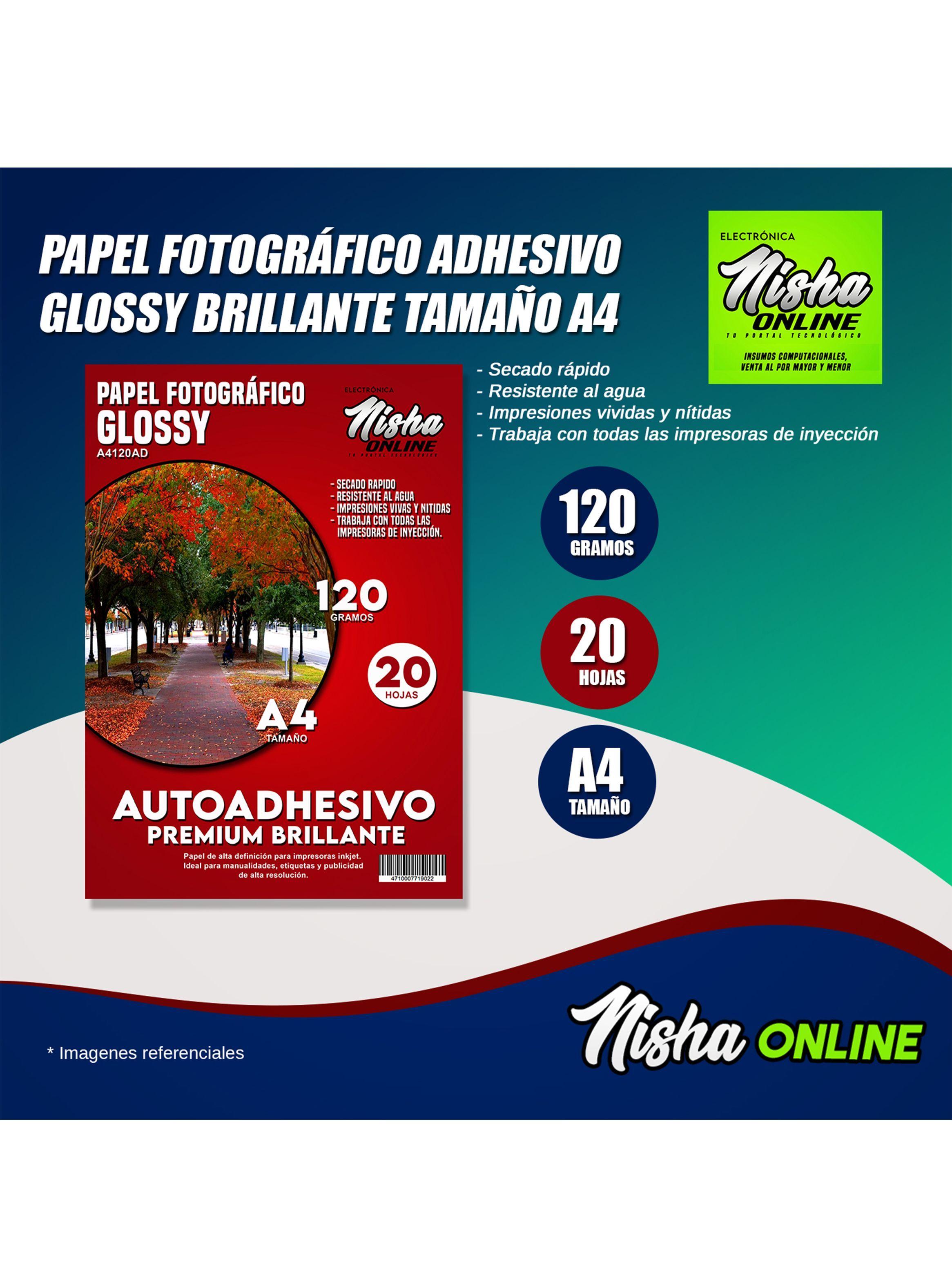 Papel Fotográfico Premium Adhesivo Glossy A4 20 Hj-2