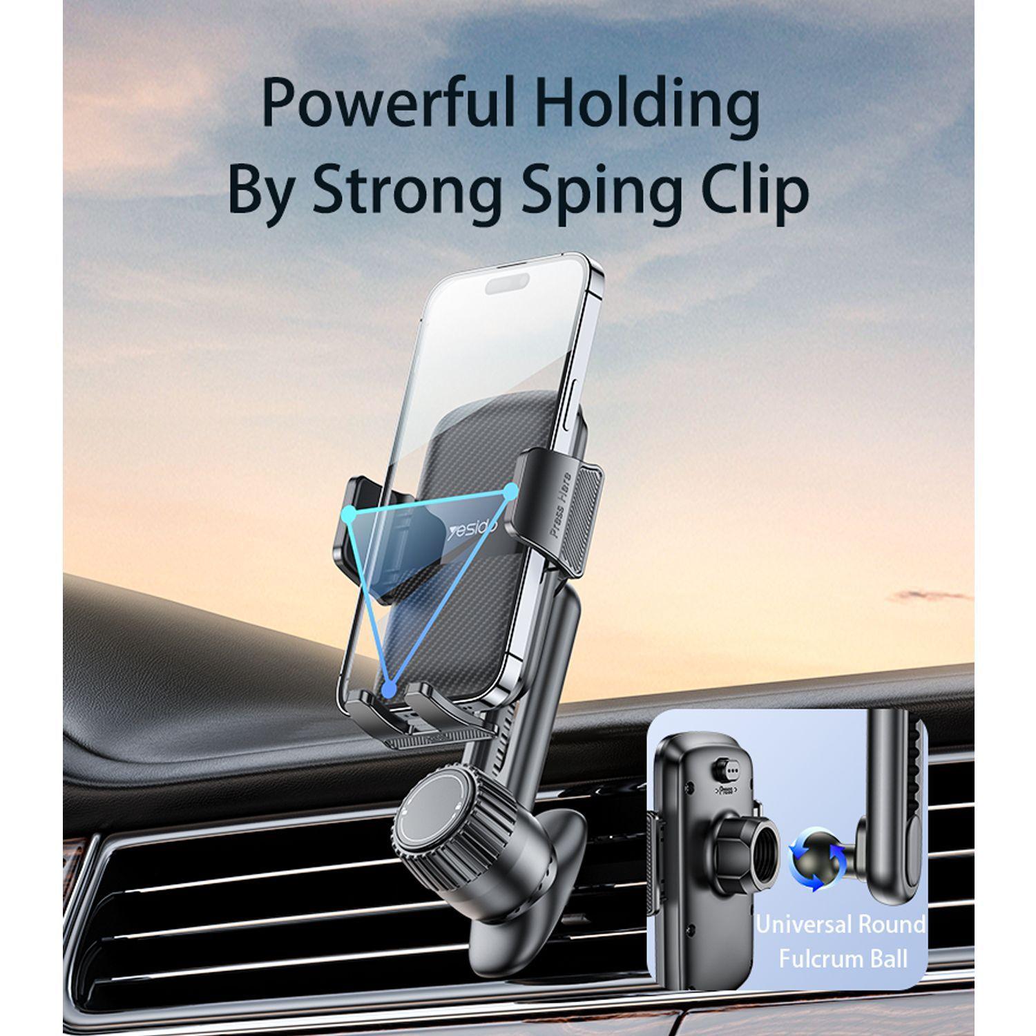 Soporte Celular para Auto Clip Ajustable 360° para Salida de Aire Yesido C242-3