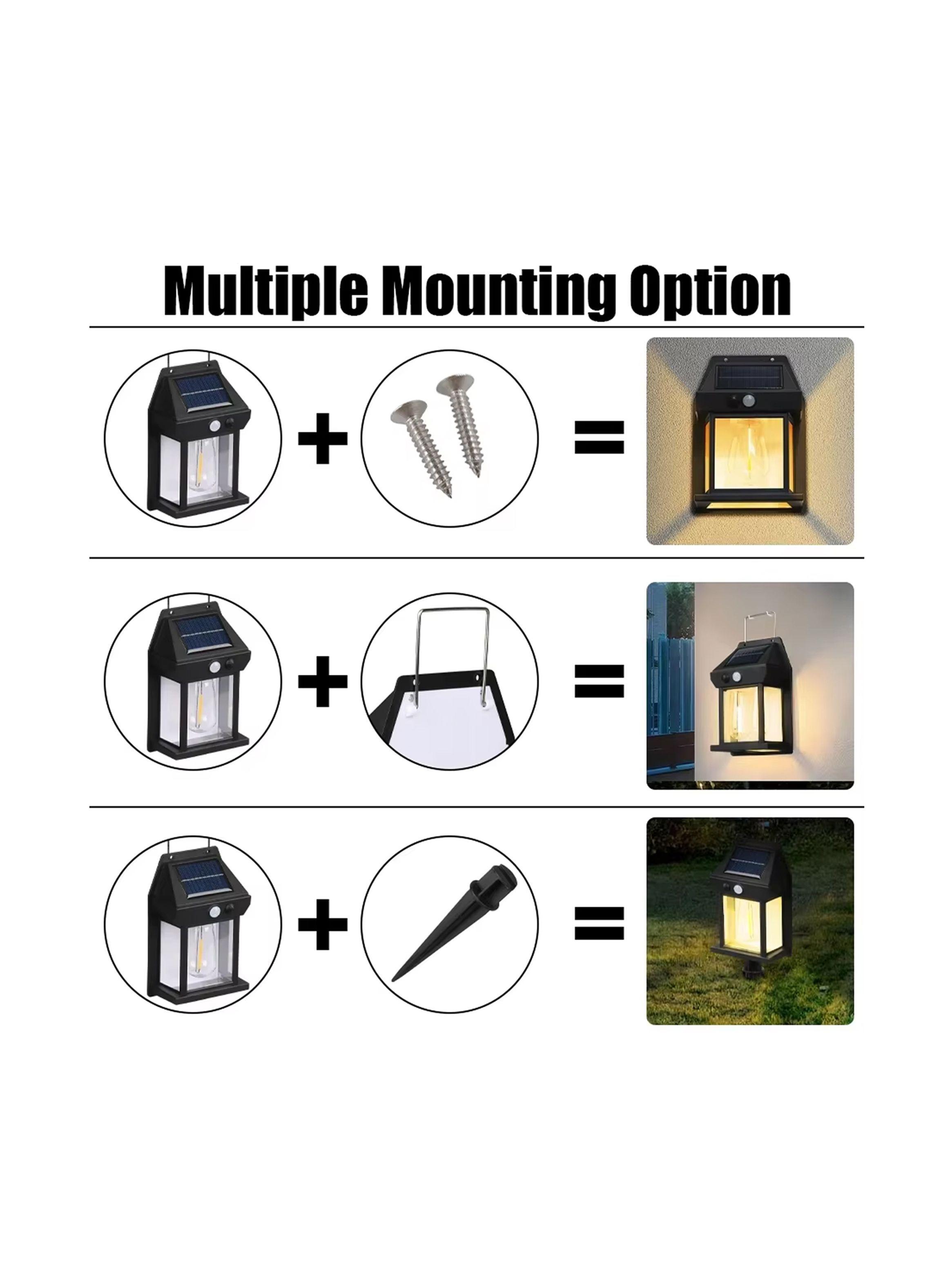 X2 Lámpara Foco Solar Doble Led Sensor De Movimiento Exterior-5