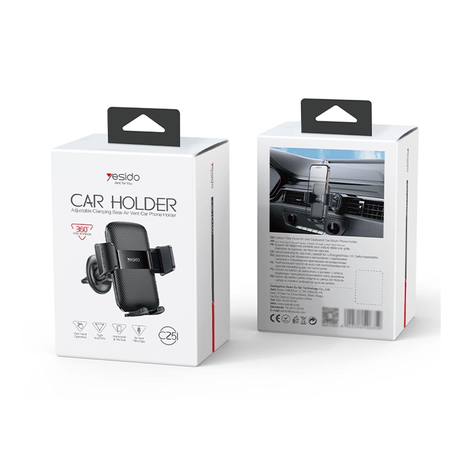 Soporte Celular Para Auto Para Salida De Aire Rotación 360° Yesido C251-4