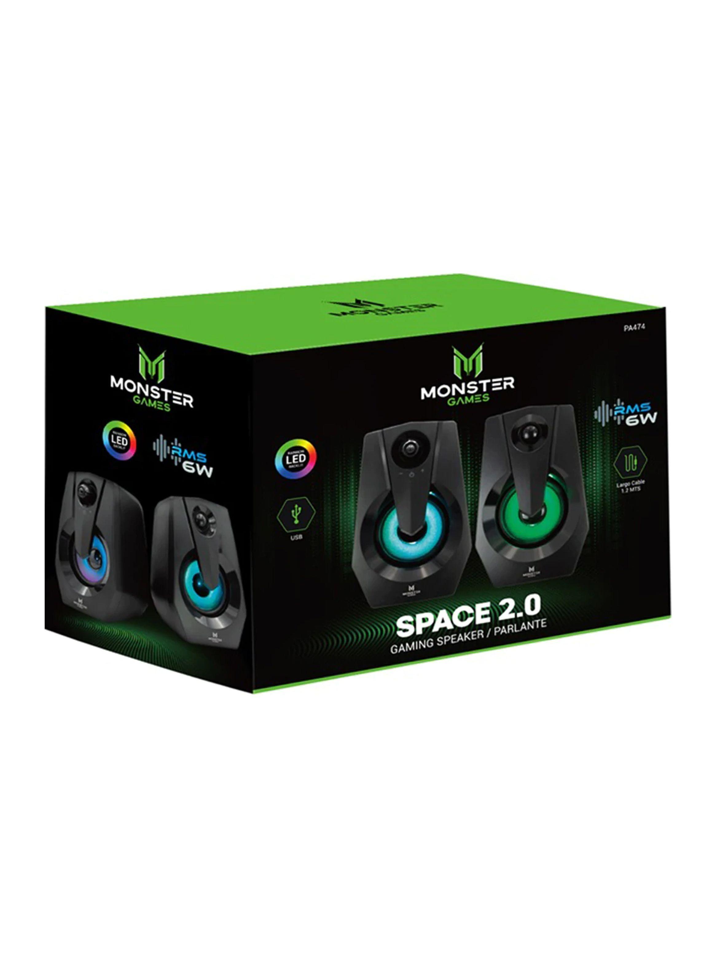 Parlante Pc Gamer Led Rgb Monster Space 2.0-3