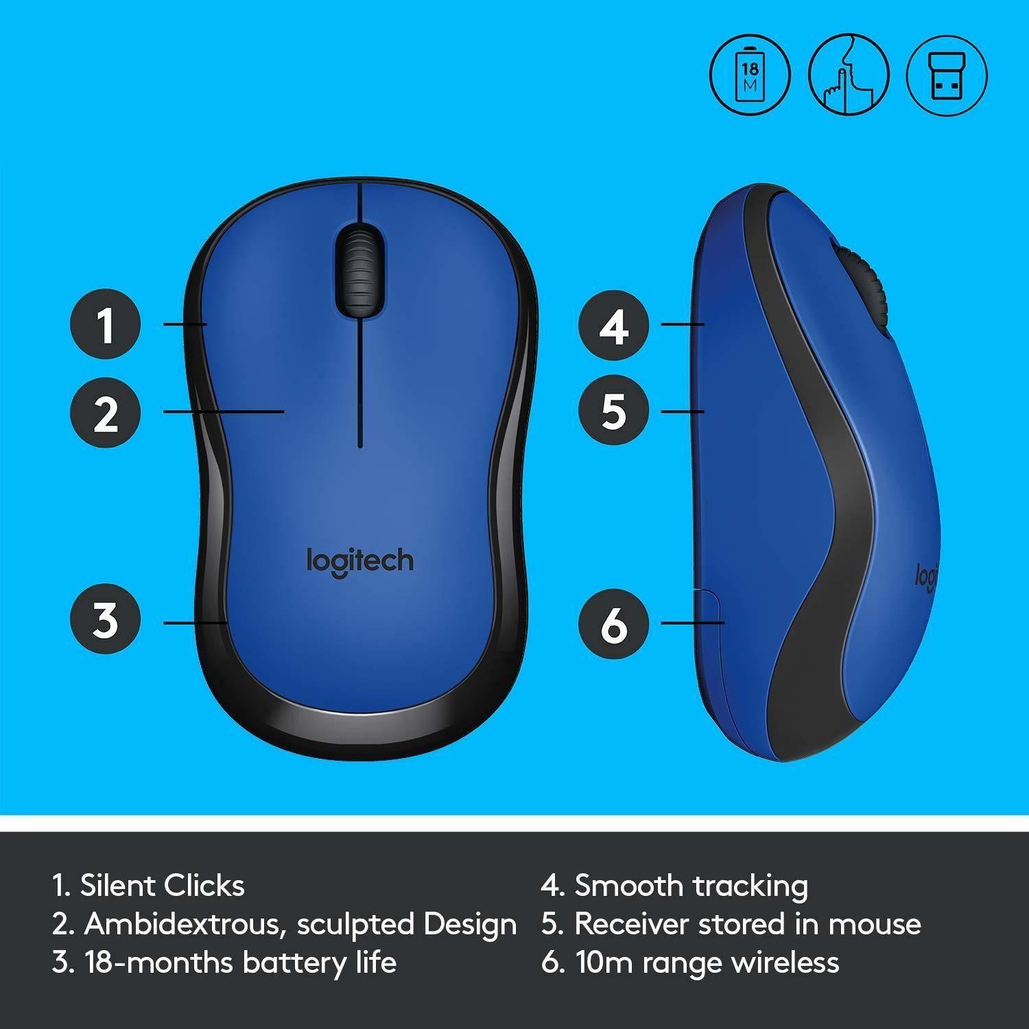 Mouse Logitech M221 Óptico De 1000dpi Inalambrico Azul-2