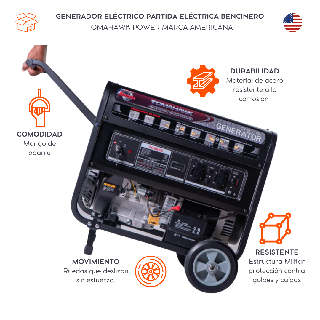 Generador 8.0Kva Tomahawk Power TG8000E PARTIDA ELÉCTRICA-2