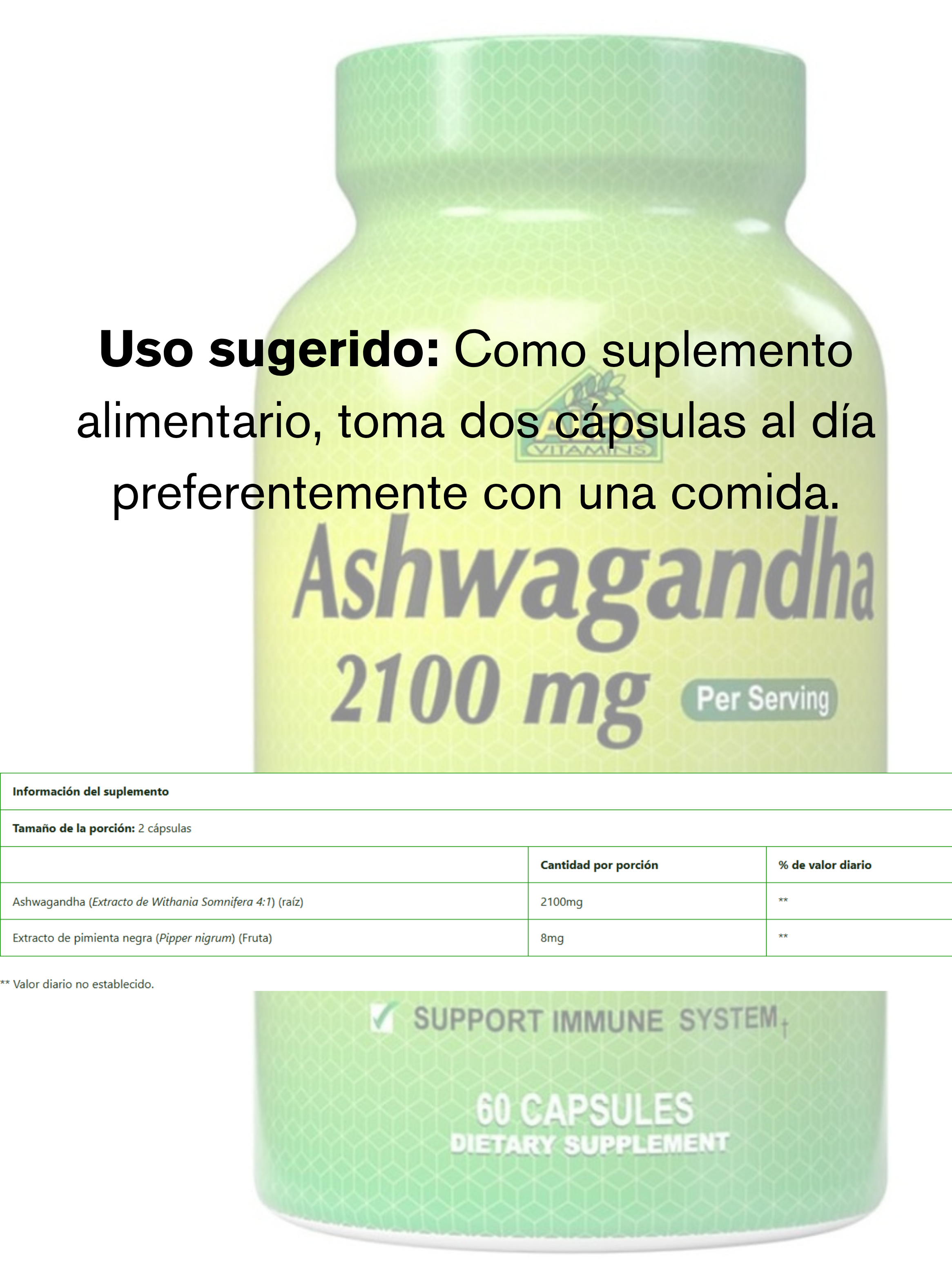 Ashwagandha 2100 mg 60 cápsulas Alfa Vitamins-1