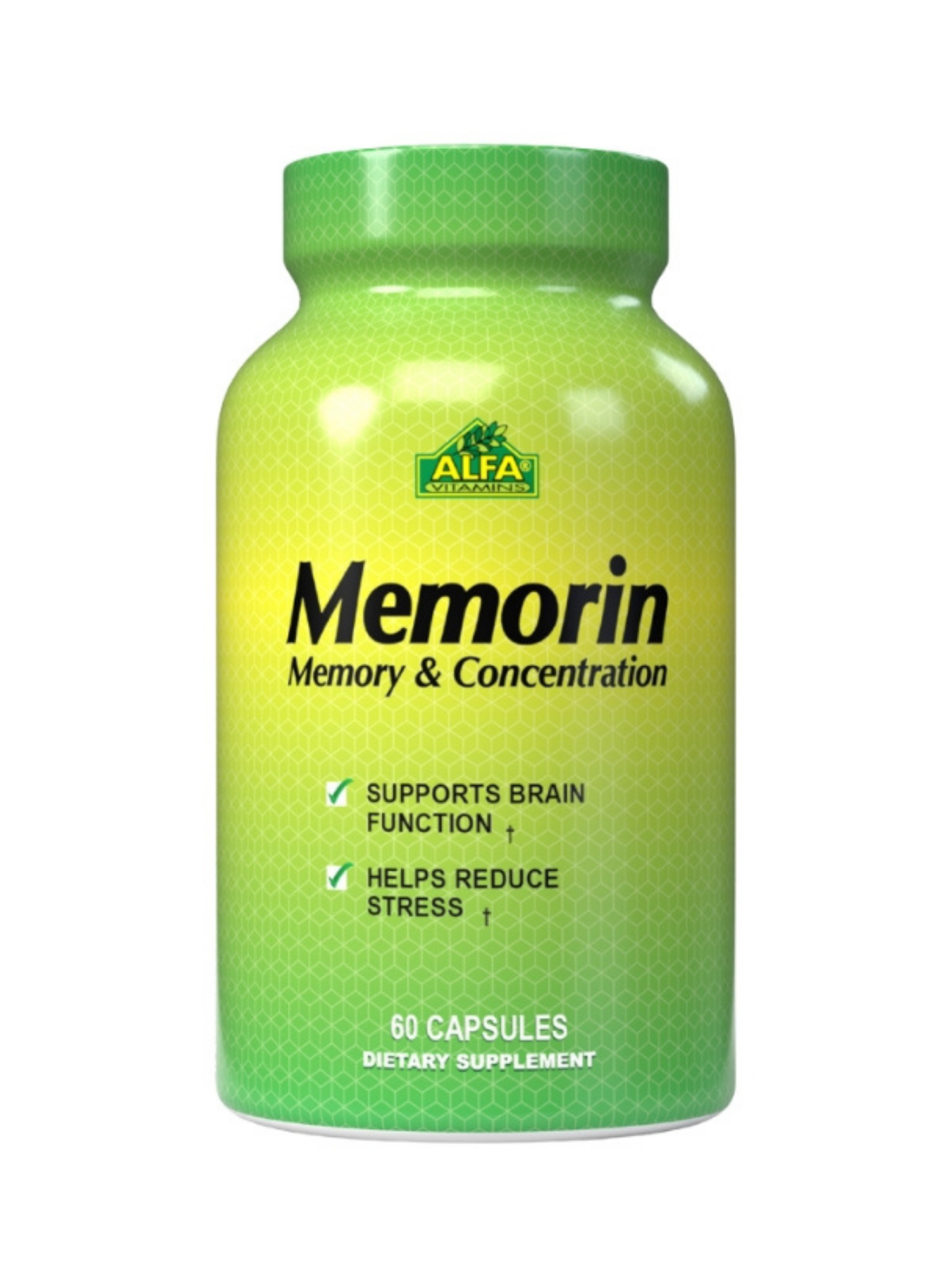Memorin (Formula de Vitamina B con Ginkgo biloba) 60 cápsulas Alfa Vitamins-0