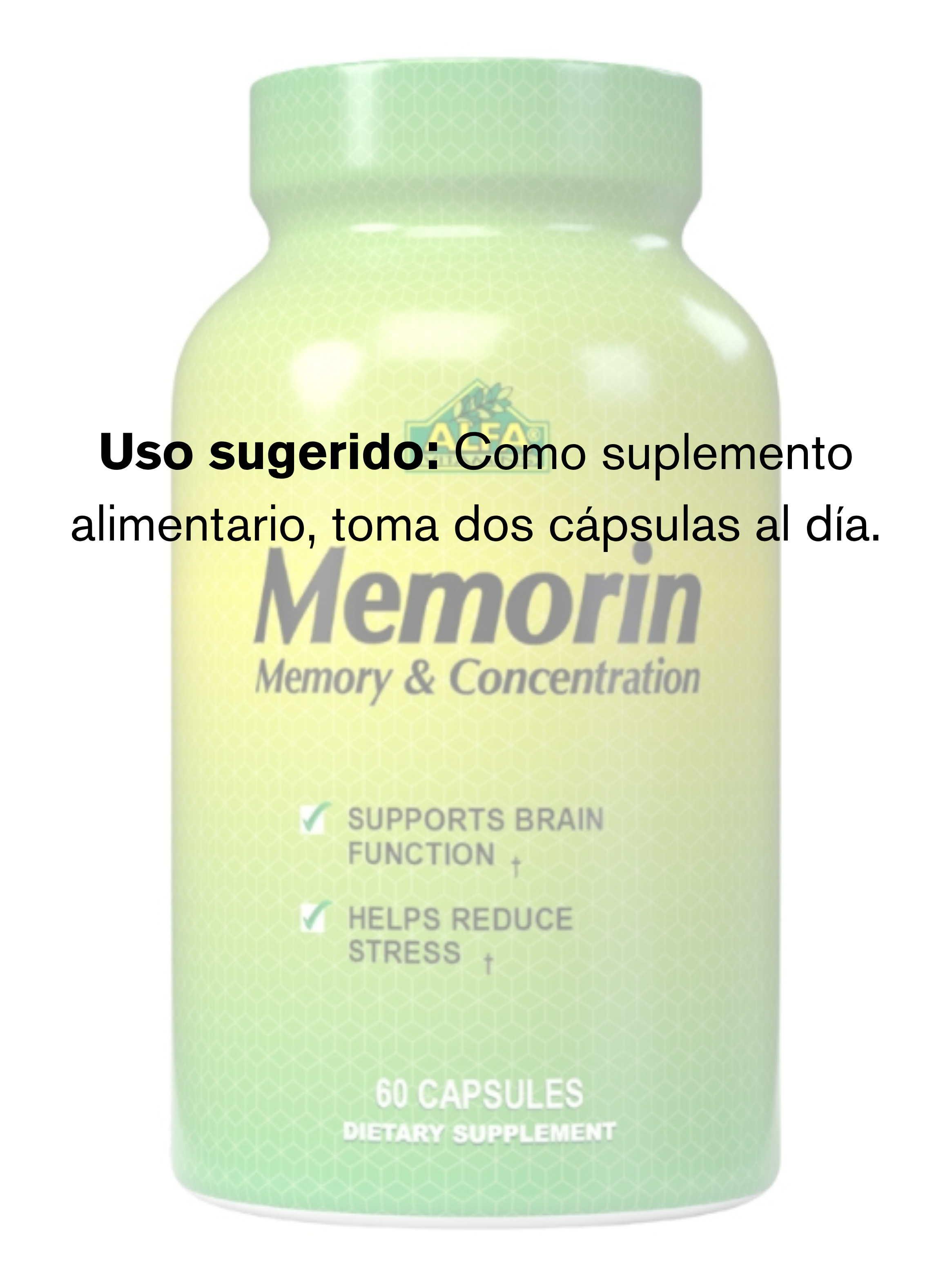 Memorin (Formula de Vitamina B con Ginkgo biloba) 60 cápsulas Alfa Vitamins-2