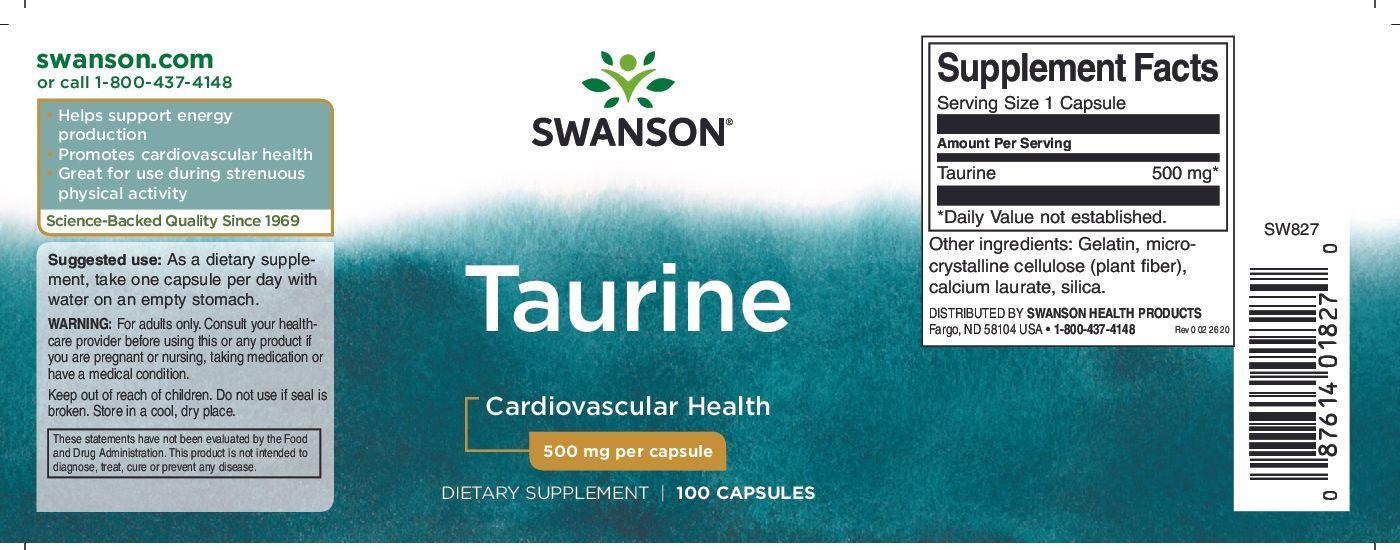 TAURINA 500 MG/100 CAPS-1