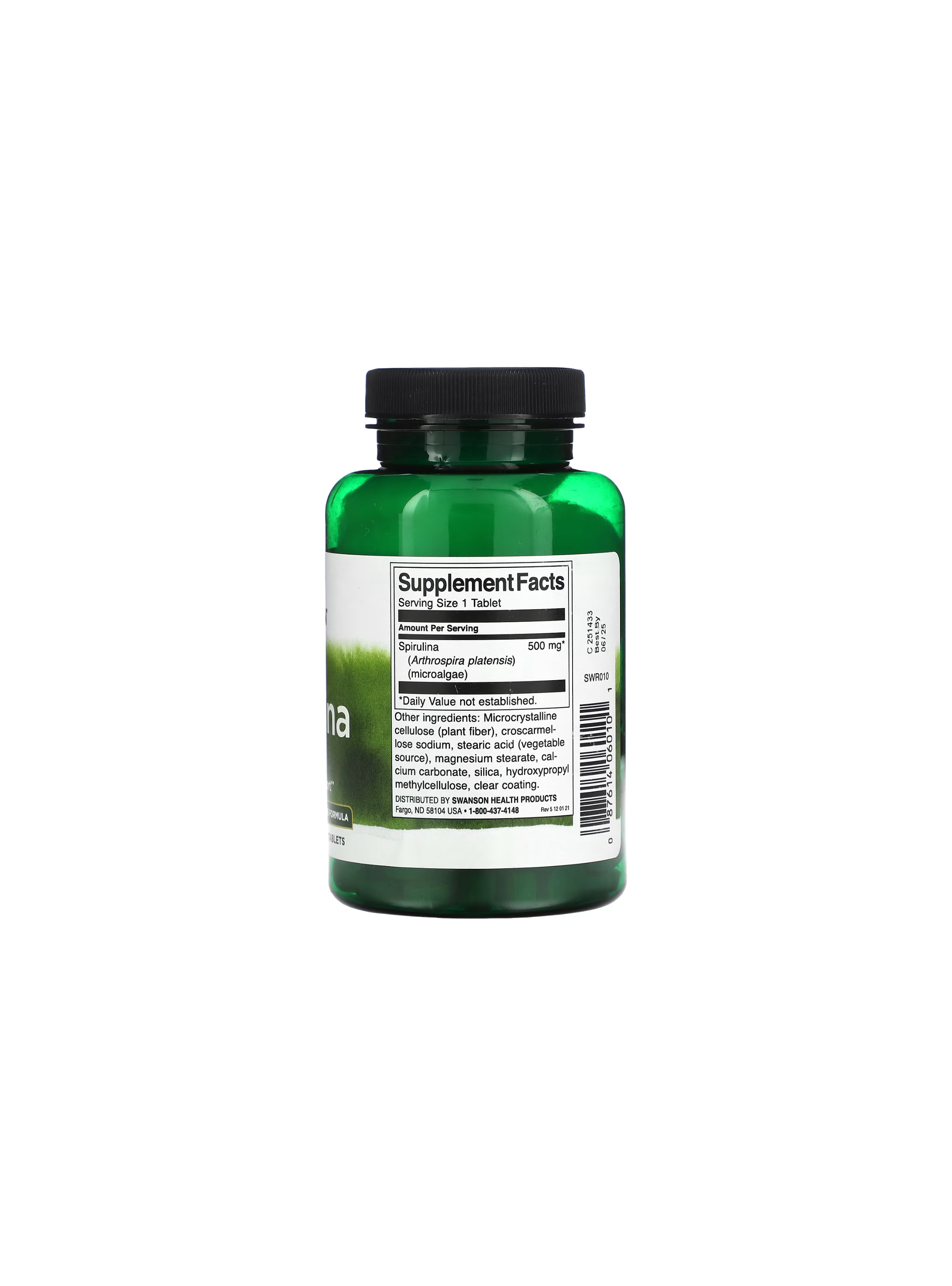  Espirulina 500 mg 180 comprimidos Swanson-2
