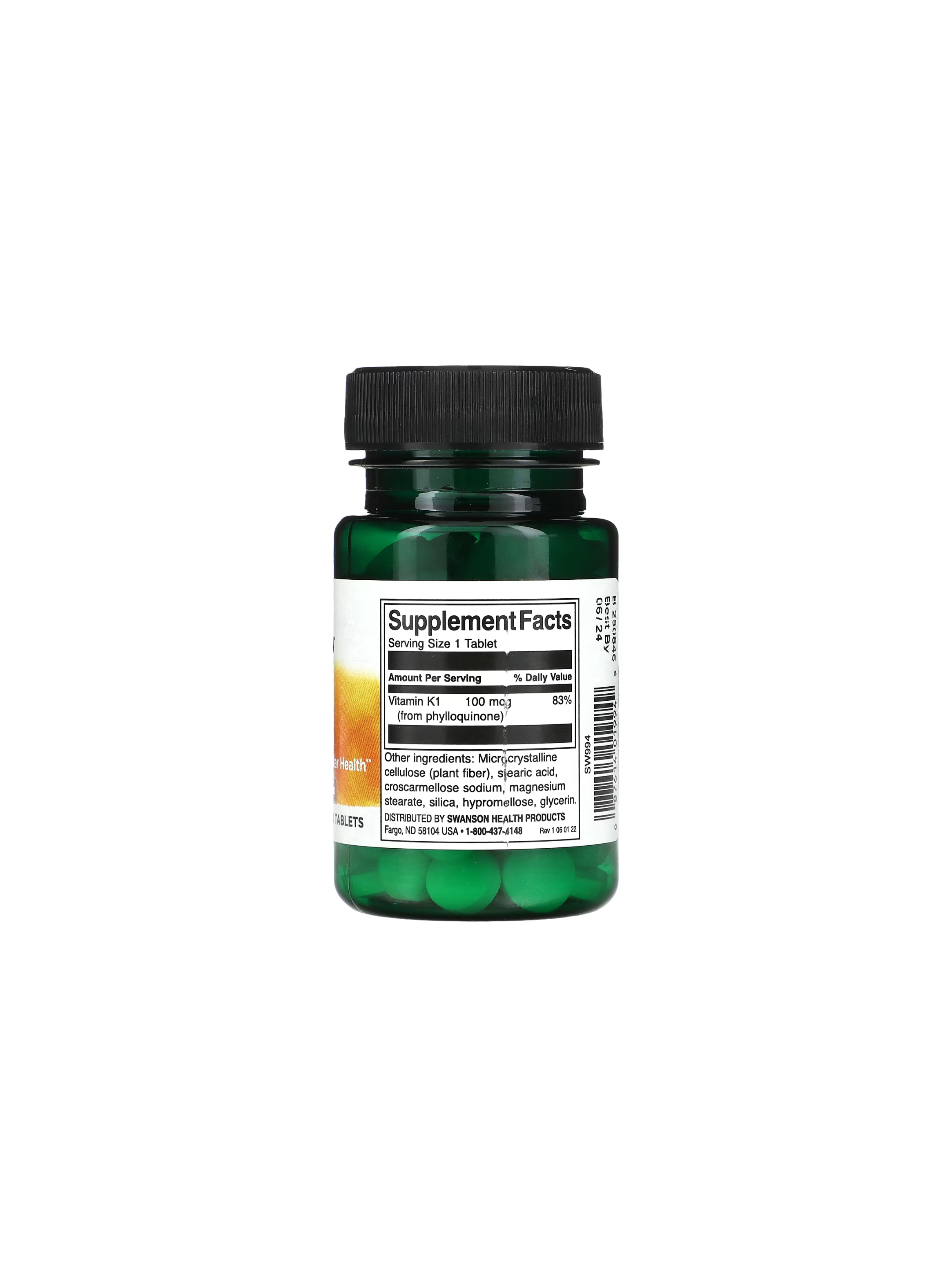Vitamina K1 100 tabletas 100mcg Swanson-2