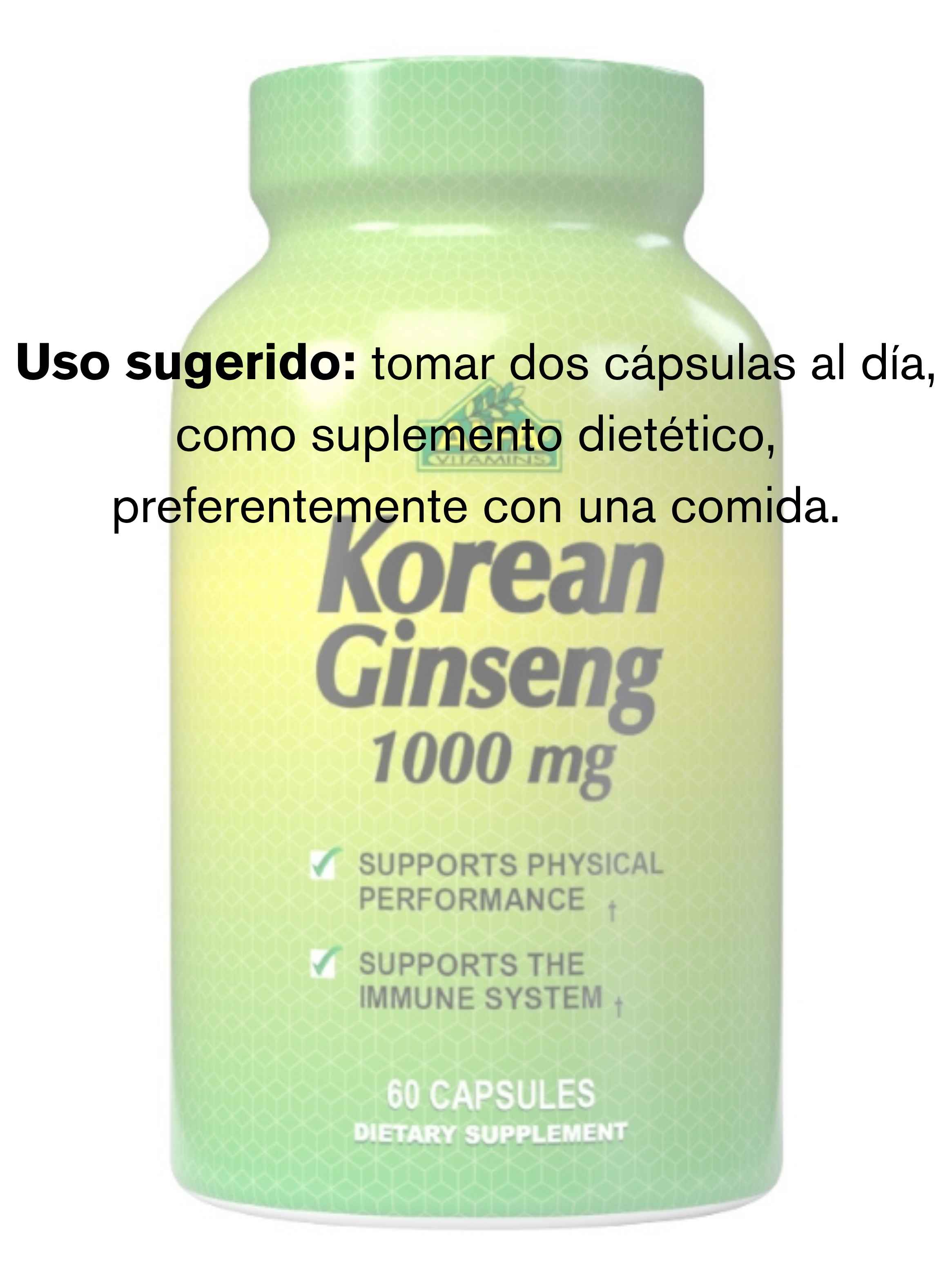 Ginseng Coreano 1000 mg 60 cápsulas Alfa Vitamins-2