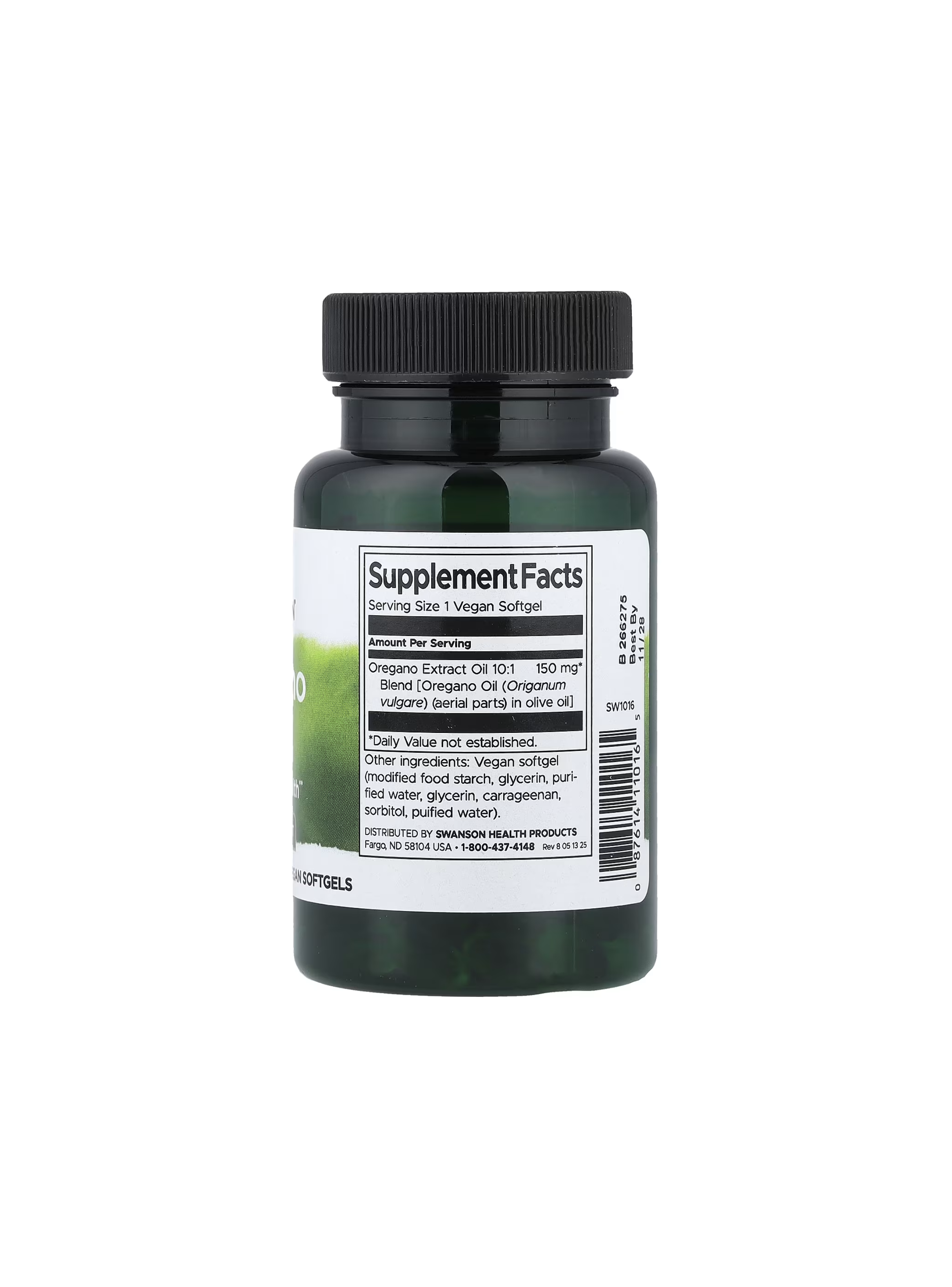 Aceite de oregano 150 mg 120 capsulas blandas veganas Swanson-3