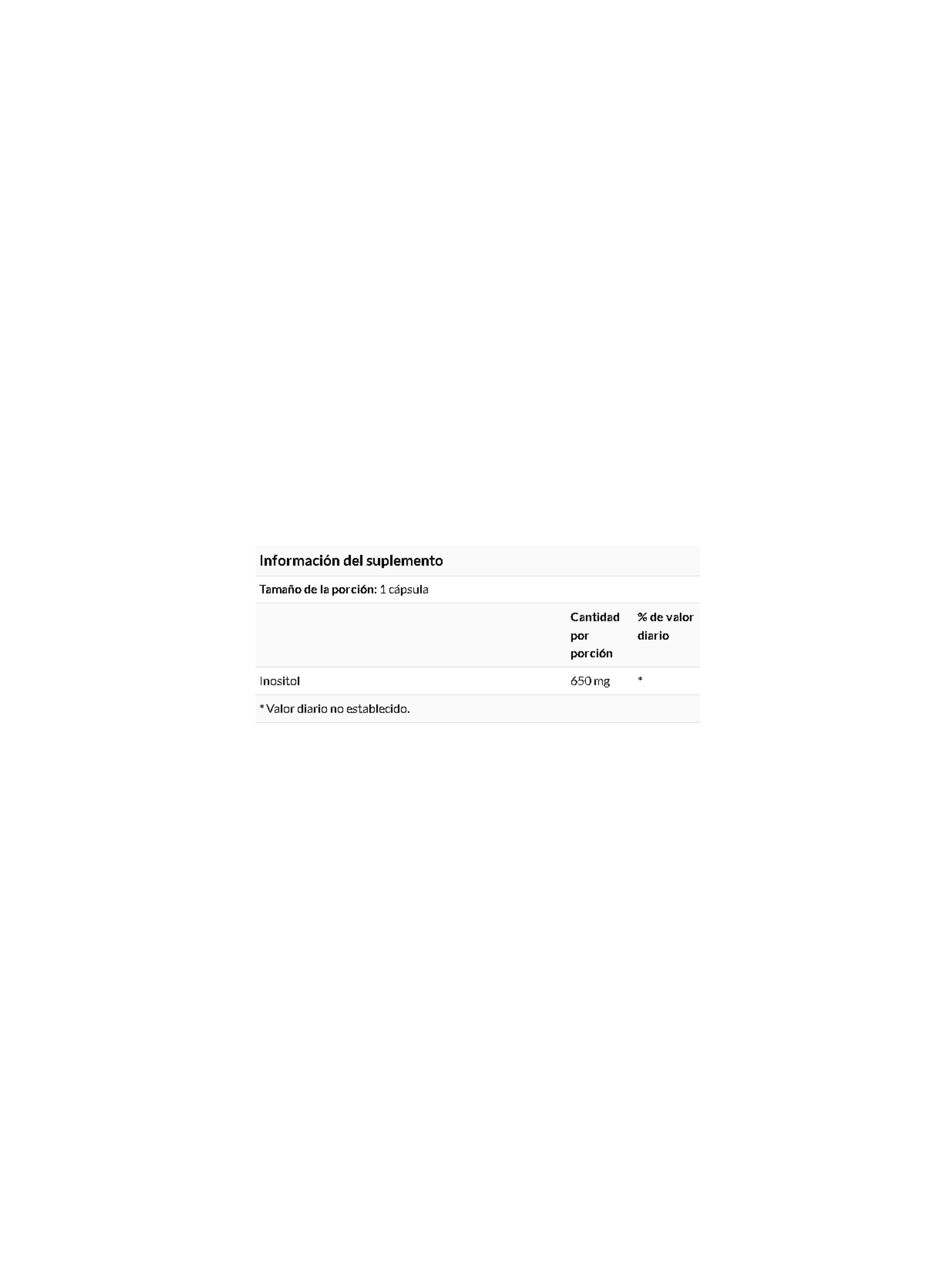 Inositol 650 mg 100 Cápsulas Swanson-1