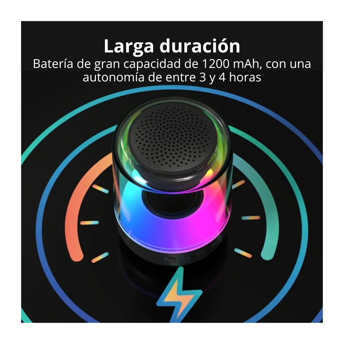 Parlante Altavoz Portátil Bluetooth Con Bajo Luz Rgb Sk4-3